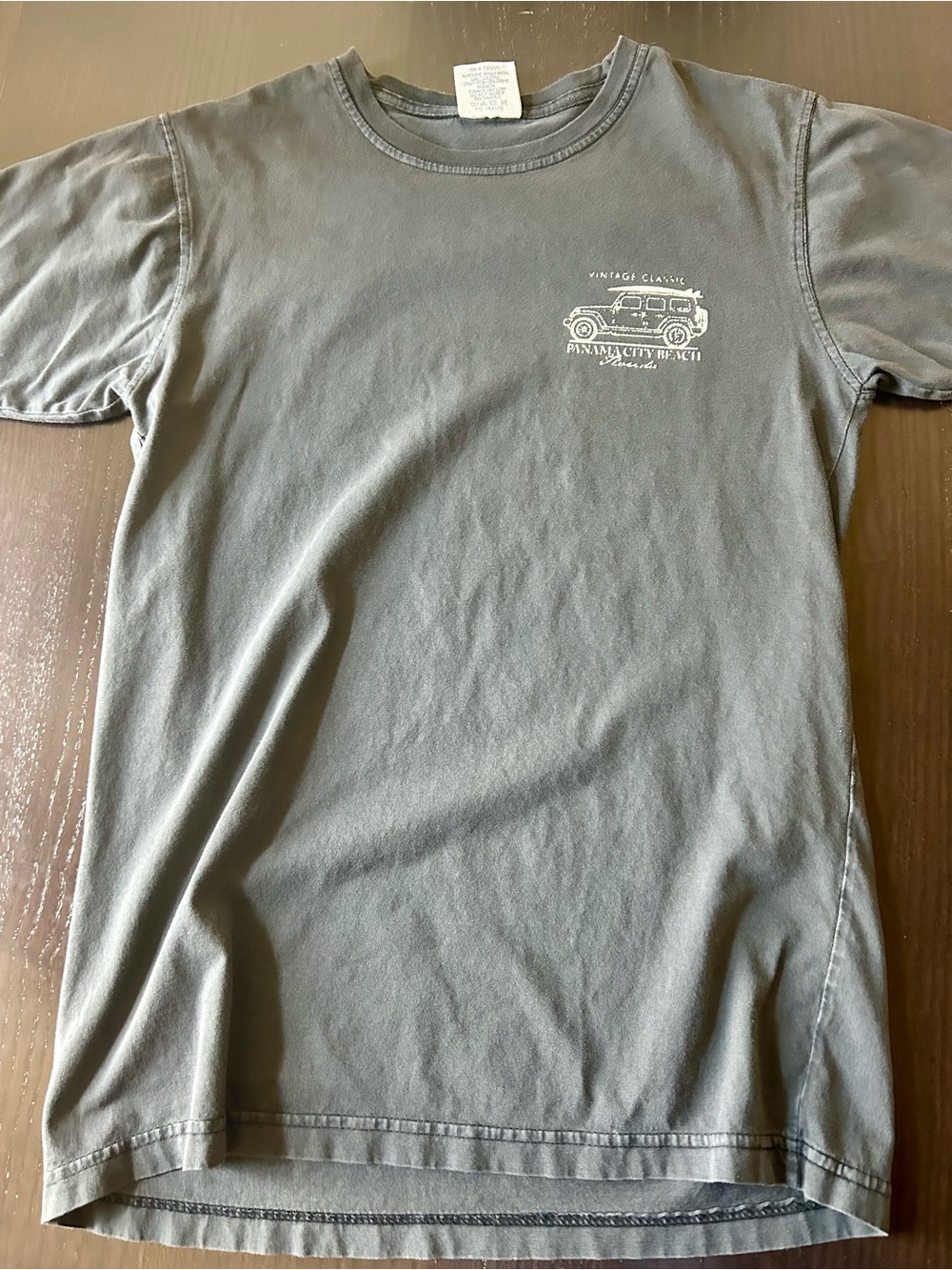 T Shirt Sleeve Tee with Small Surf Wagon Graphic